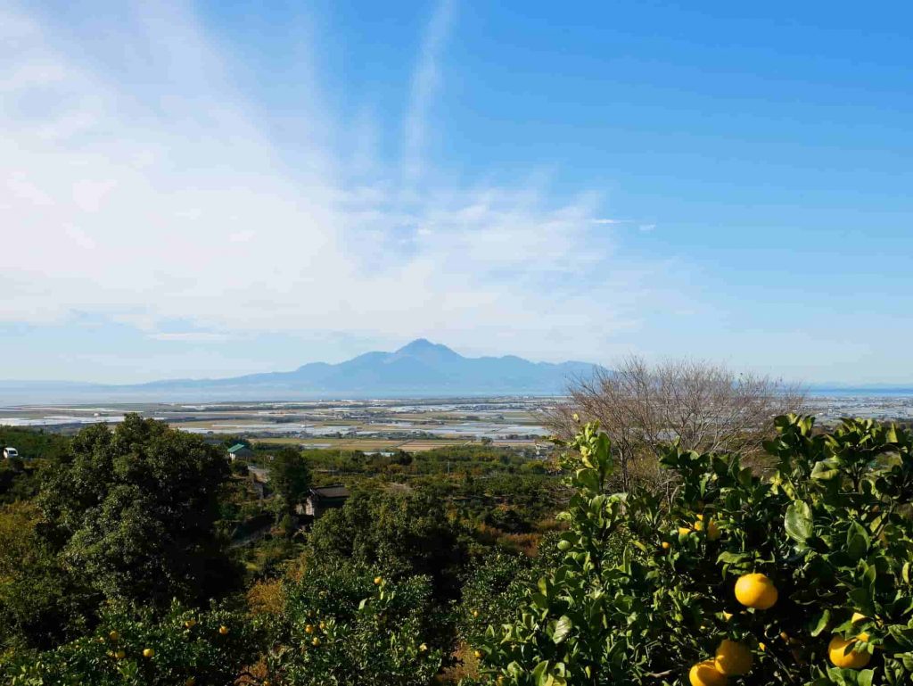 熊本県玉名市の天水から見える雲仙岳